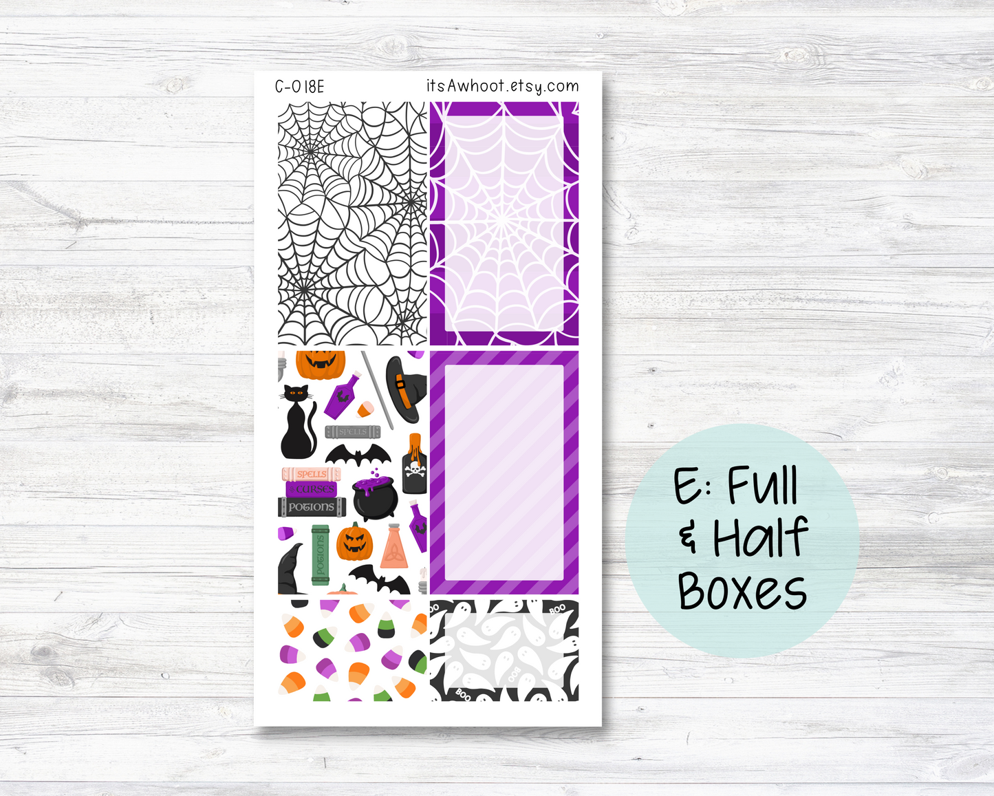 WEEKLY Kit Planner Stickers - "'Boo" - Happy Planner CLASSIC - Vertical (C018)