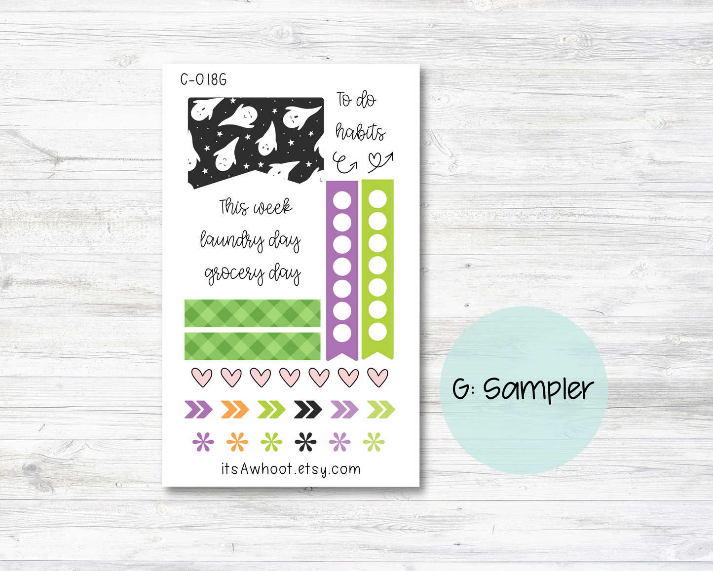 WEEKLY Kit Planner Stickers - "'Boo" - Happy Planner CLASSIC - Vertical (C018)