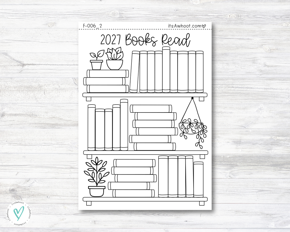 2027 Books Read Dashboard Sticker (F006_2)