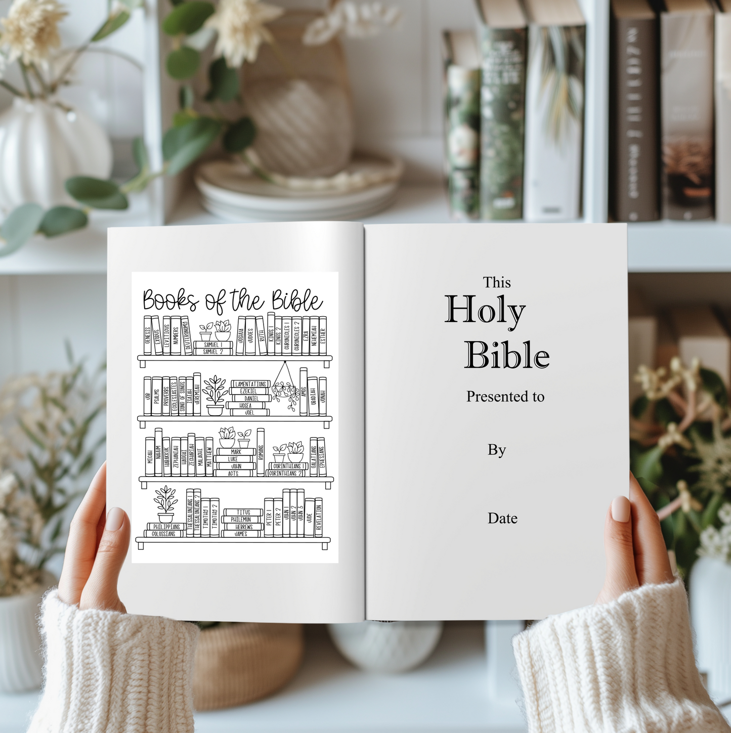 Books of the Bible BOOK SHELF tracker Dashboard Sticker (F007)