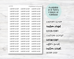 Personalized Script Planner Stickers with Your Custom Text, Custom Tex ...