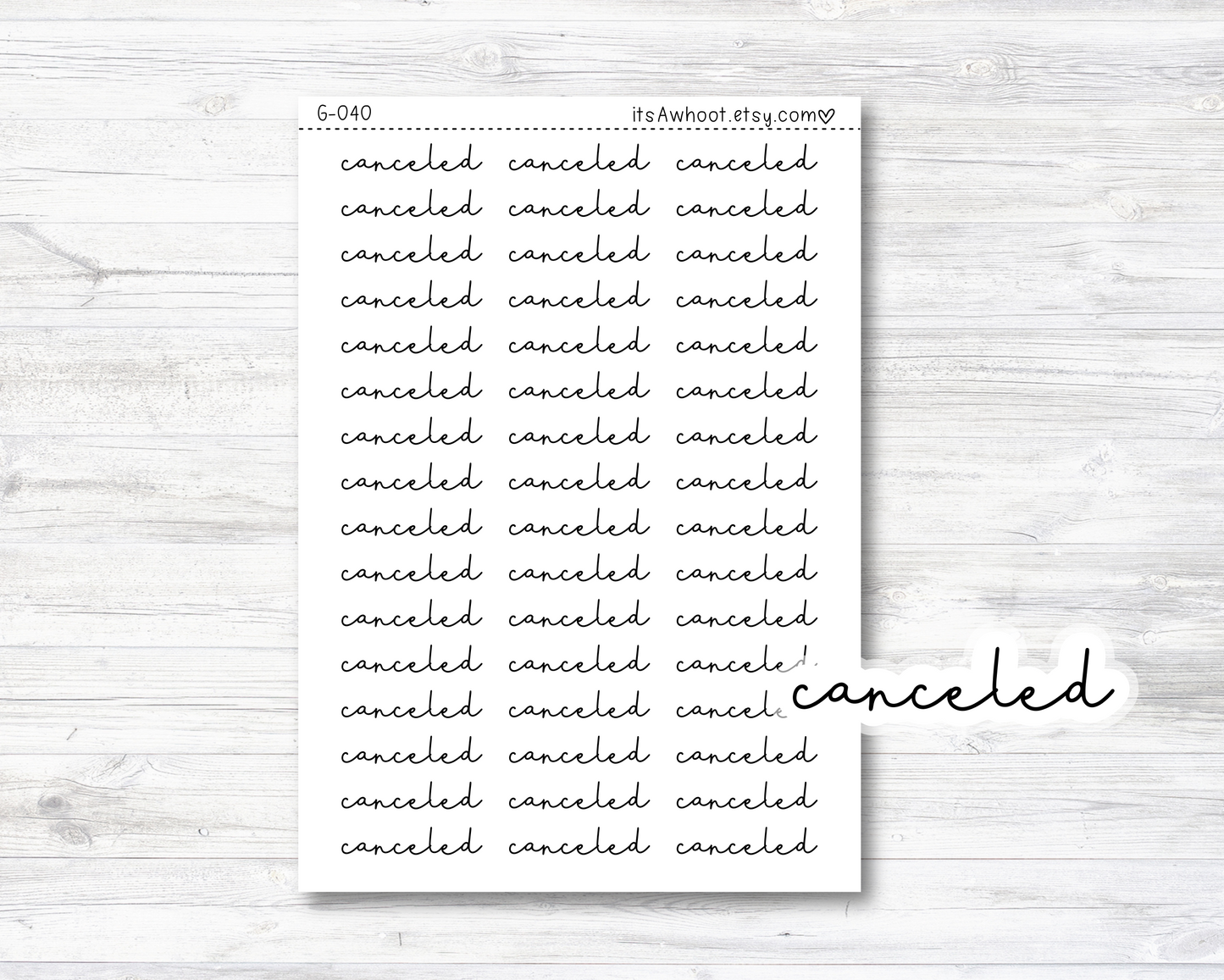 Canceled Script Planner Stickers, Canceled Stickers (G040)