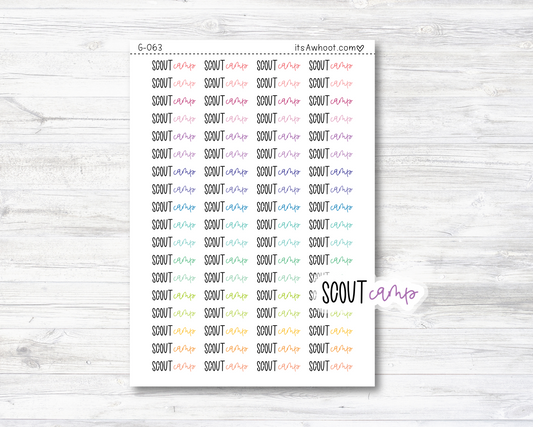 Scout Camp Script Planner Stickers (G063)