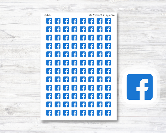 Facebook Icon Sticker, Facebook Planner Sticker, Facebook Logo Sticker (G066)