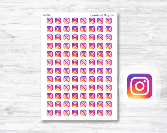 Instagram Icon Sticker, Instagram Planner Sticker, Instagram Logo Sticker (G074)