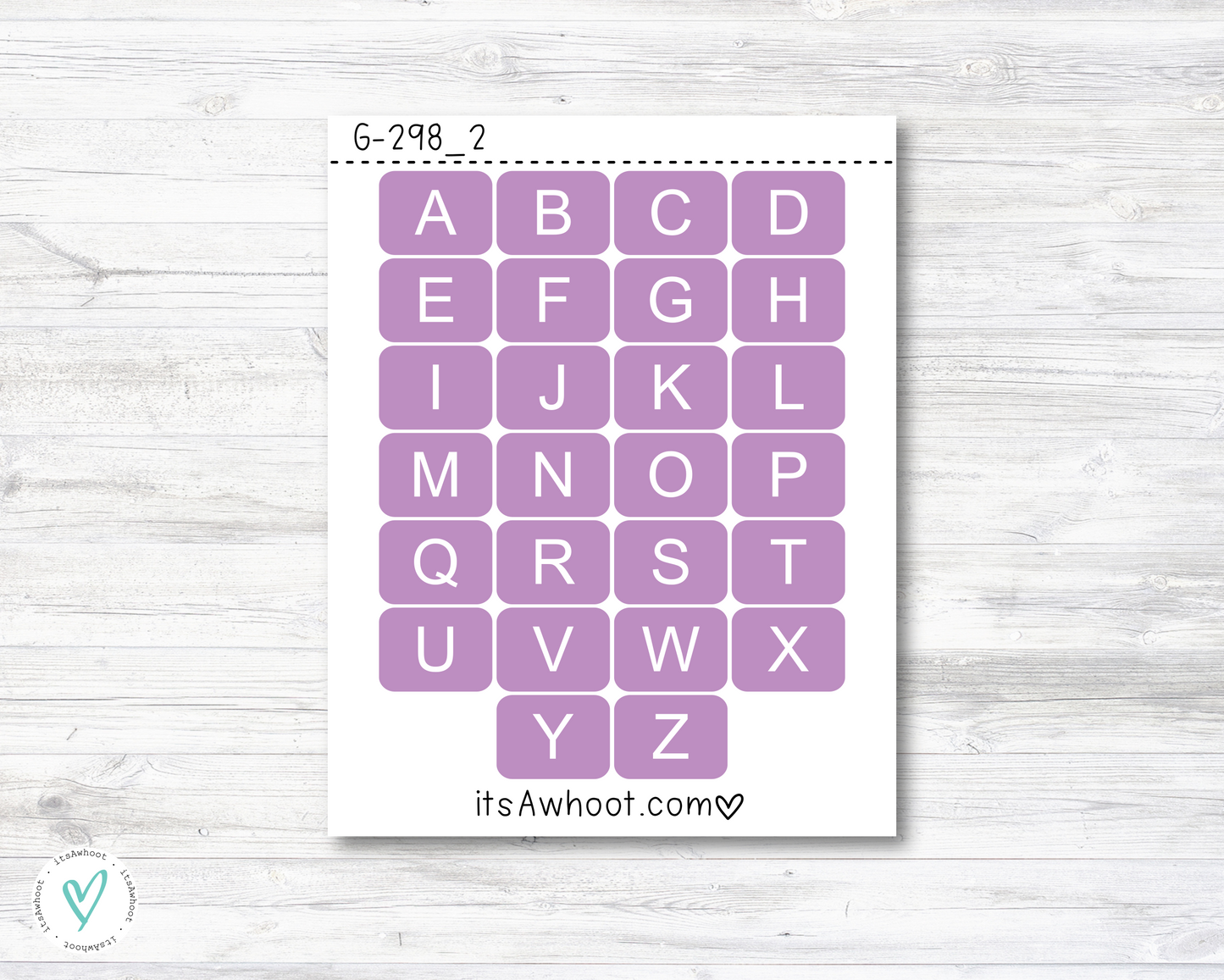 Diamond Painting Letter Stickers, A-Z (G298_2)