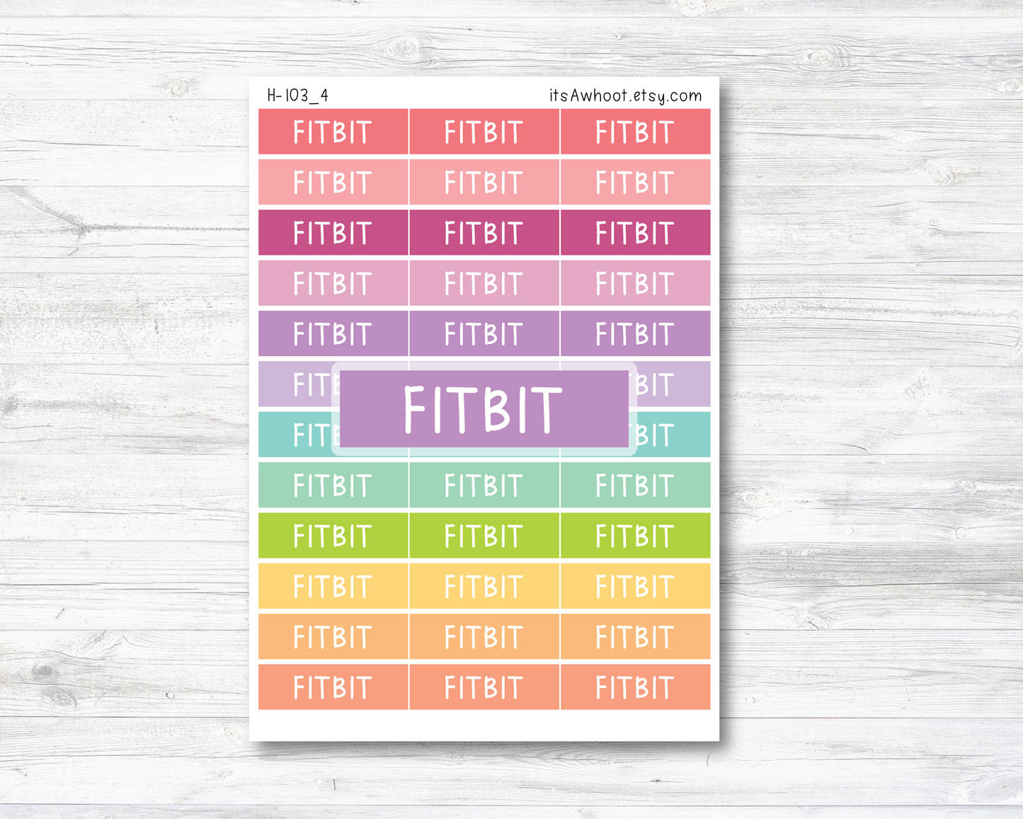 FITBIT Header Label Sticker - .4" Label Planner Sticker (H103_4)