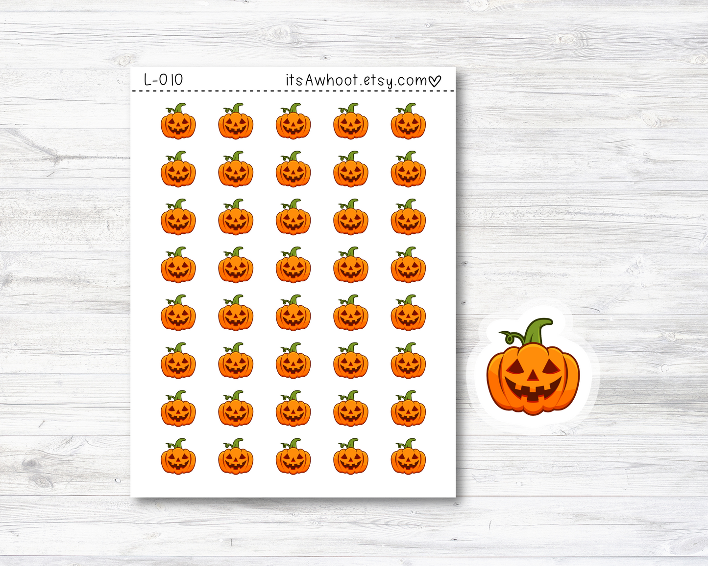 Jack-O-Lantern Stickers - SMALL DECO SHEET .5" Stickers (L010)