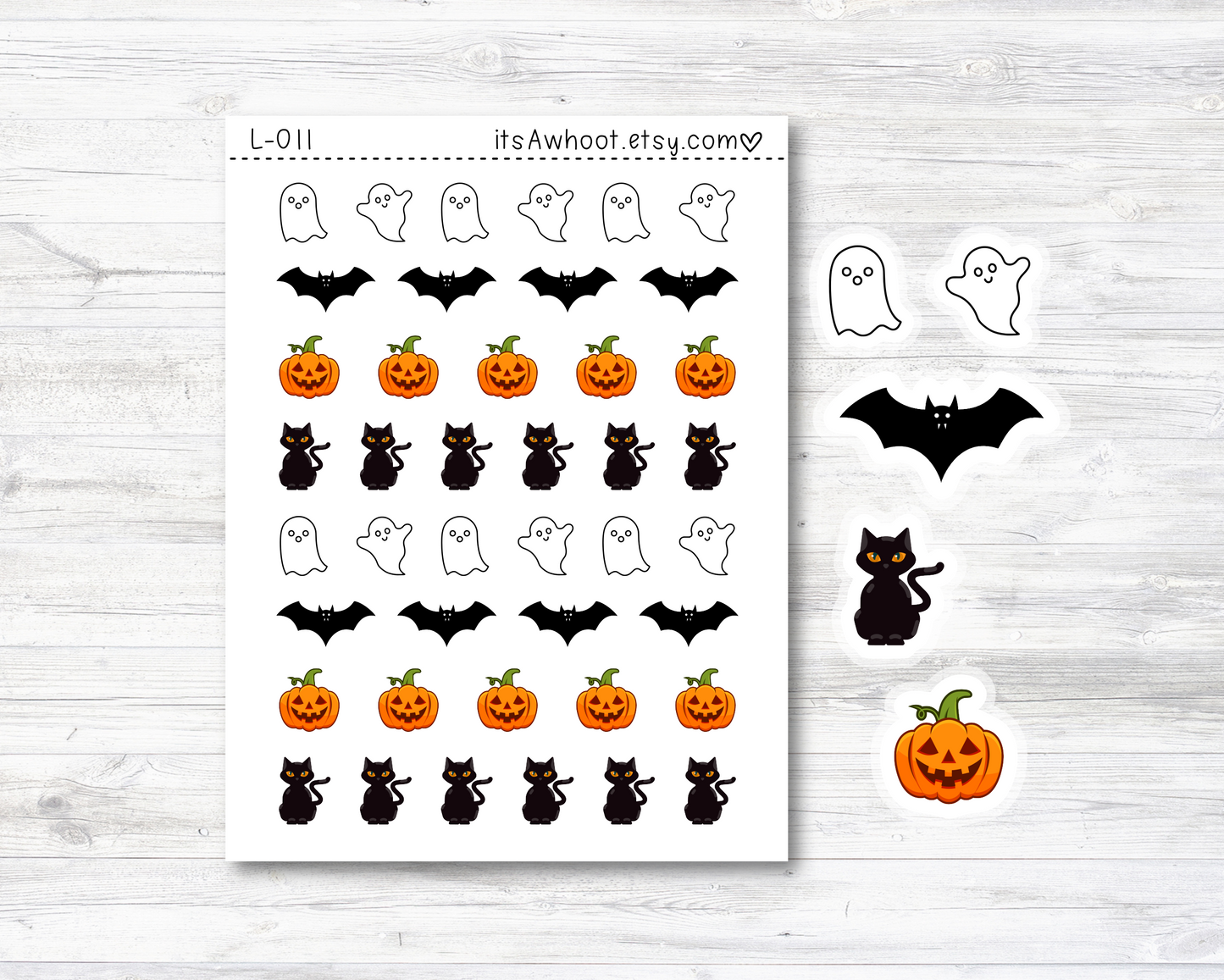 Halloween Mix Stickers - SMALL DECO SHEET .5" Stickers (L011)