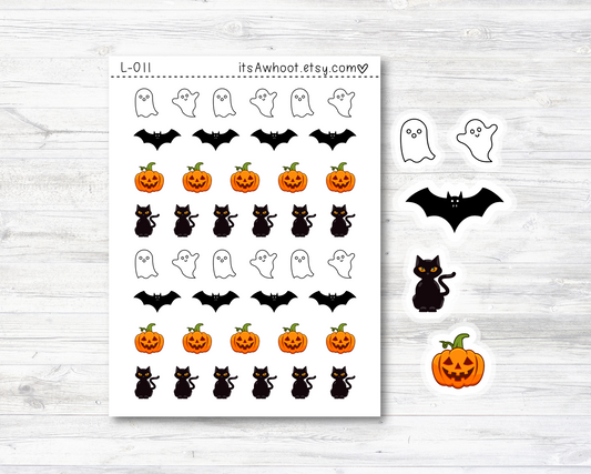 Halloween Mix Stickers - SMALL DECO SHEET .5" Stickers (L011)