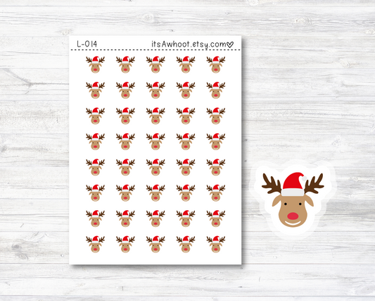 Reindeer Stickers - SMALL DECO SHEET .5" Stickers (L014)