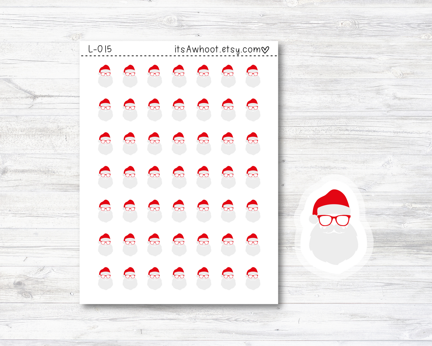 Santa Stickers - SMALL DECO SHEET .5" Stickers (L015)