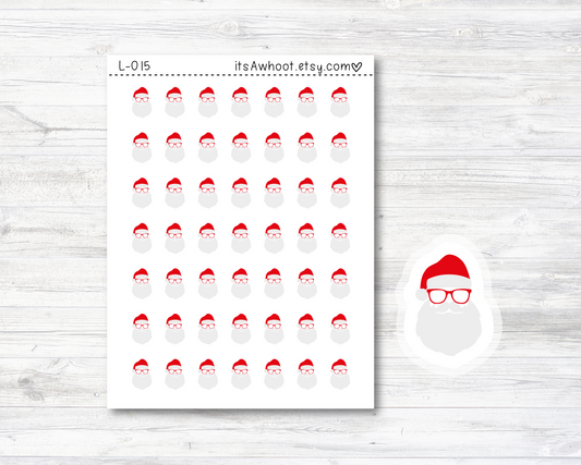 Santa Stickers - SMALL DECO SHEET .5" Stickers (L015)