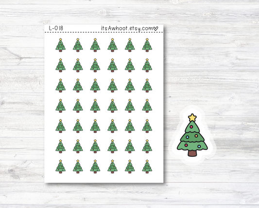 Christmas Tree Stickers - SMALL DECO SHEET .5" Stickers (L018)