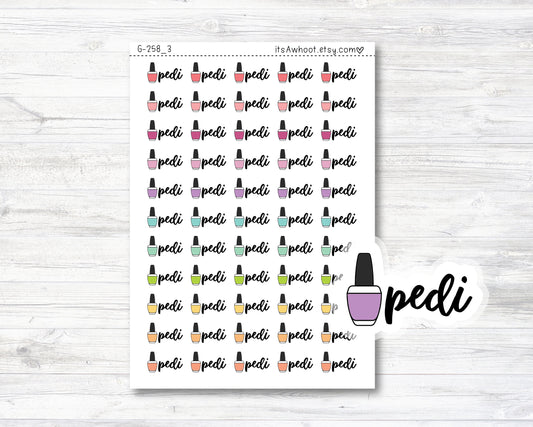 Pedi Planner Stickers, Pedi Stickers for Nail Polish Icon (G258_3)