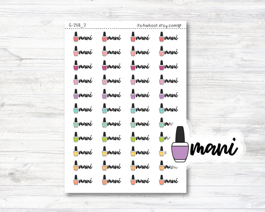 Mani Planner Stickers, Mani Stickers for Nail Polish Icon (G258_2)