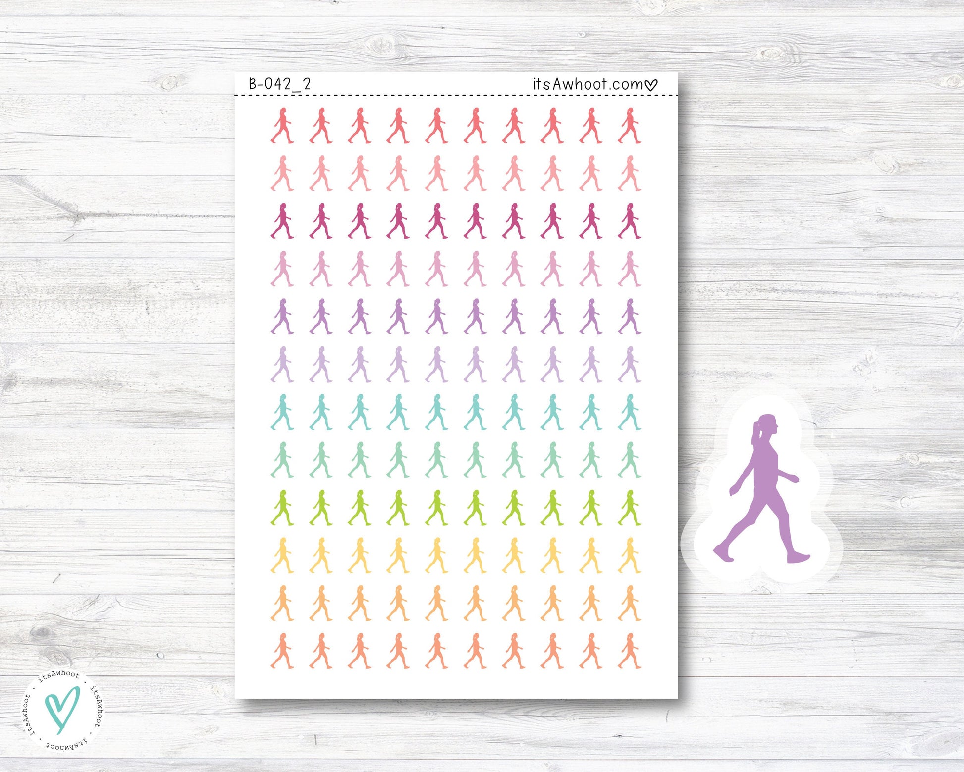 Walking Planner Stickers, Walking icon Stickers (B042_2)