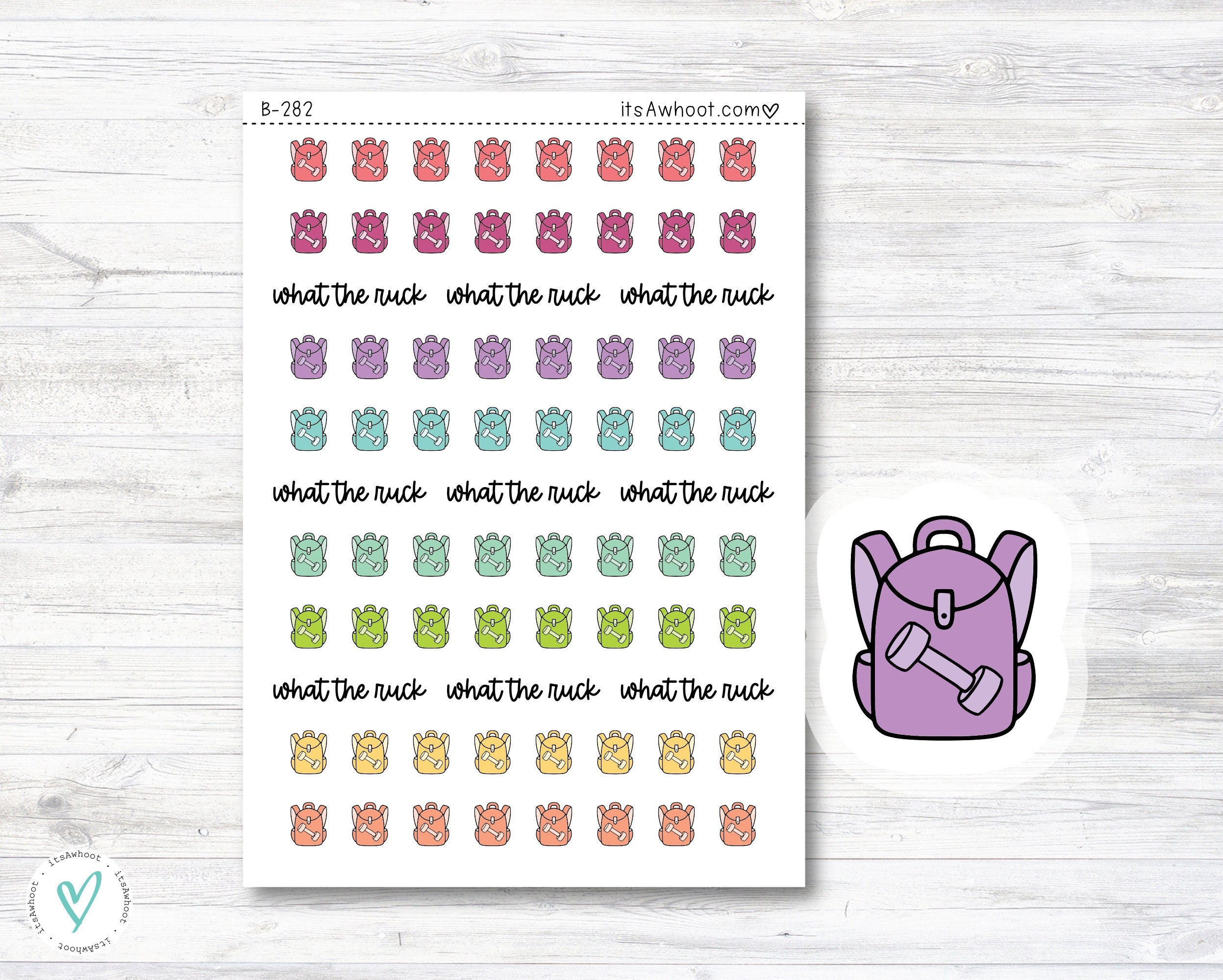 Cartoon Rucking Sticker Rucking Stickers, What the Ruck Planner Stickers (B282) – itsAwhoot