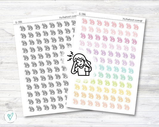 Headache Icon Planner Stickers (G286)