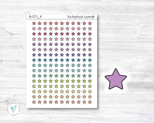 Star Planner Stickers - Mini .25" Tall - SMALL DECO SHEET (B071_4)