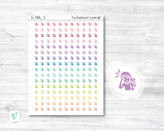 Headache Planner Stickers - Mini .25" Tall - SMALL DECO SHEET (G286_2)