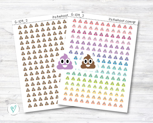 Poop Icon Sticker, Poop Planner Sticker, Poop Stickers - Mini .25" Tall (G109_2)