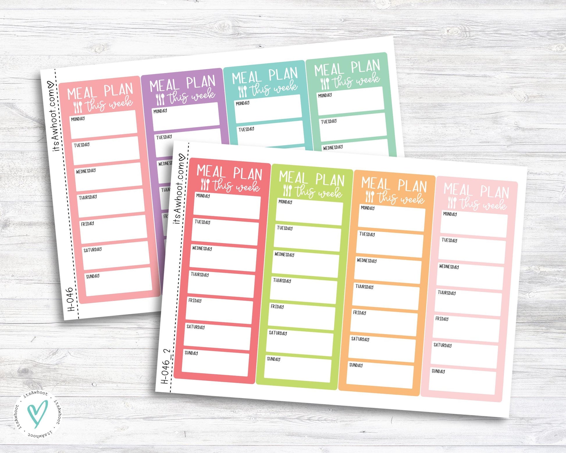 Meal Plan Sidebar Stickers / Weekly Meal Plan / Meal Plan This Week (H046)