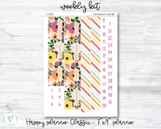 WEEKLY Kit Planner Stickers - "Pumpkin Spice" - Happy Planner CLASSIC / 7"x9" - Vertical (C030)