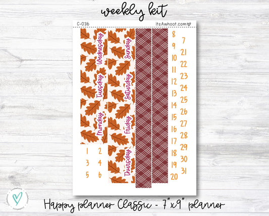 WEEKLY Kit Planner Stickers - "Fall Harvest" - Happy Planner CLASSIC / 7"x9" - Vertical (C036)