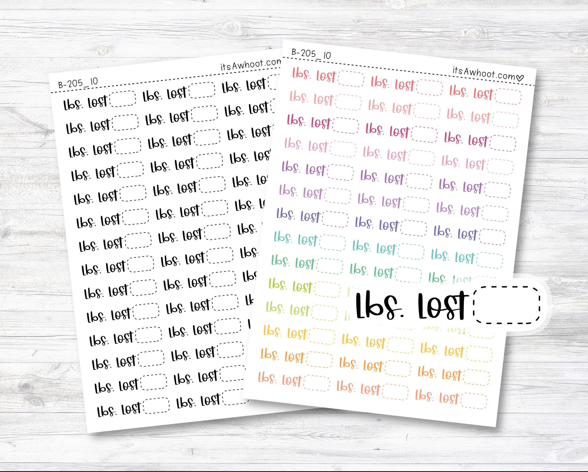 Lbs. Lost Stickers, Lbs. Lost Script Planner Stickers (B205_10)