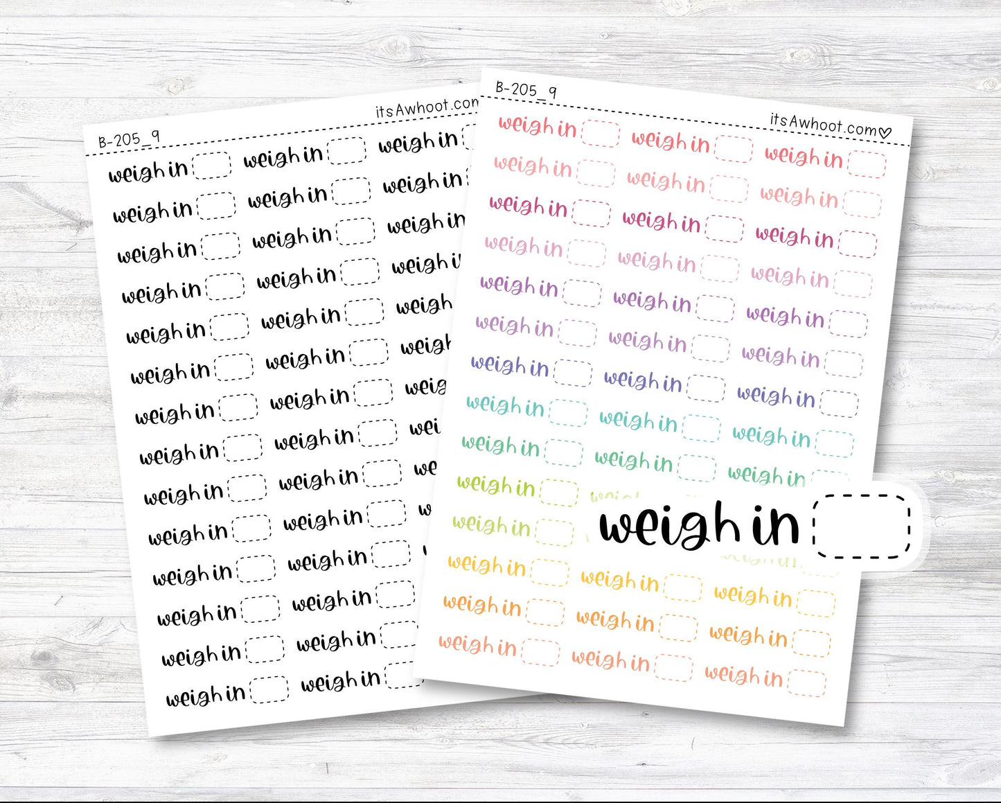 Weigh in Stickers, Weigh in Script Planner Stickers (B205_9)