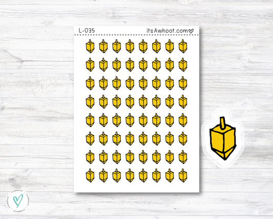 Dreidel Stickers - SMALL DECO SHEET .5" Stickers (L035)