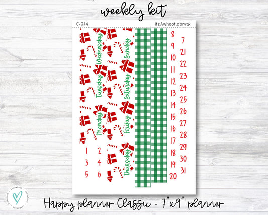 WEEKLY Kit Planner Stickers - "All I want for Christmas" - Happy Planner CLASSIC / 7"x9" - Vertical (C044)