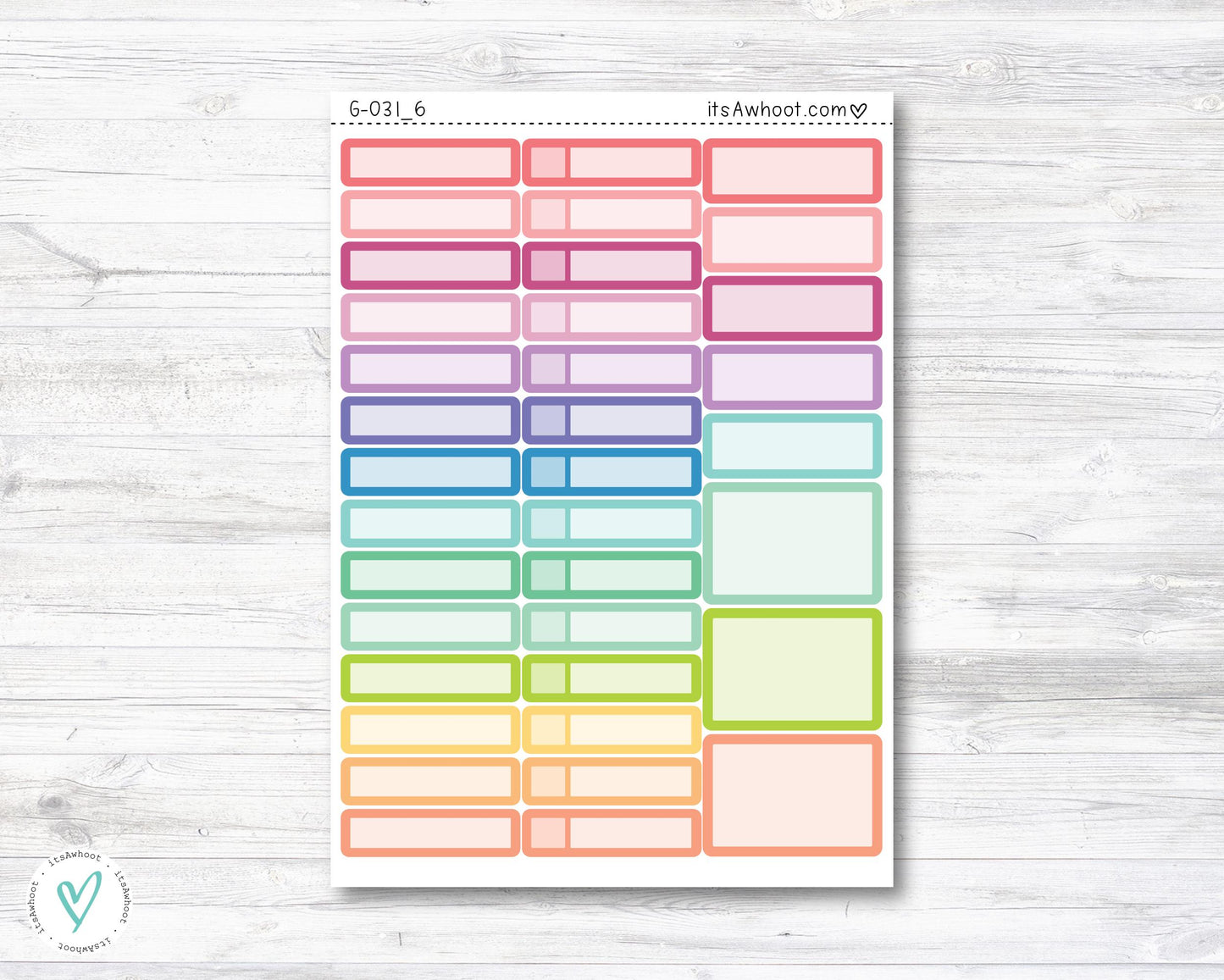 Label Planner Stickers - Various Sizes (G031_6)