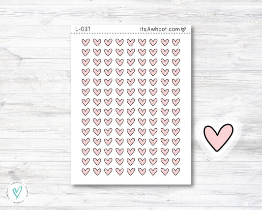 Heart Planner Stickers - SMALL DECO SHEET .3" Stickers (L037)