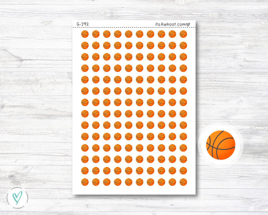 Basketball Planner Stickers - .4" (G293)