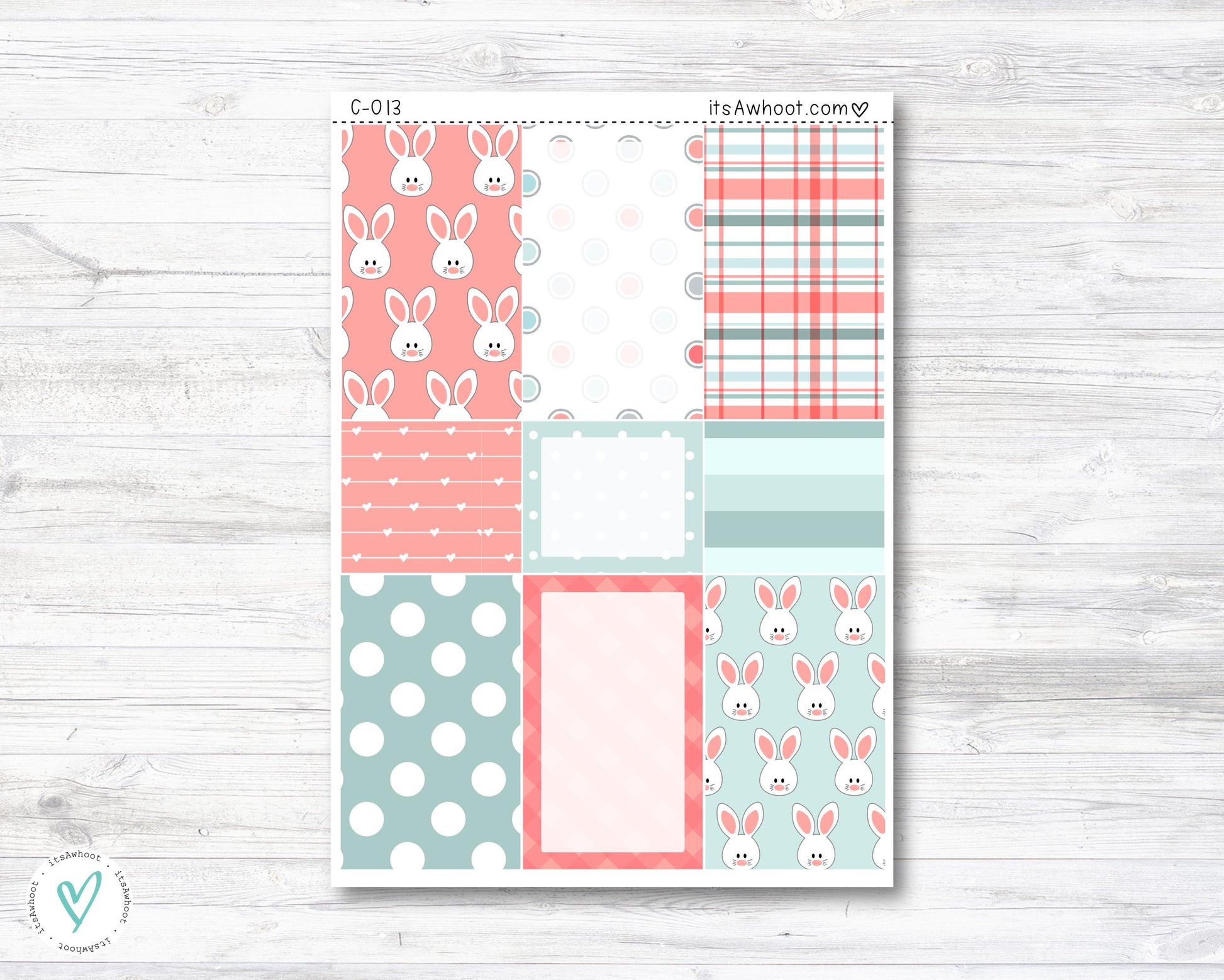 WEEKLY Kit Planner Stickers - "Bunny Hop" - Happy Planner CLASSIC - Vertical (C013)