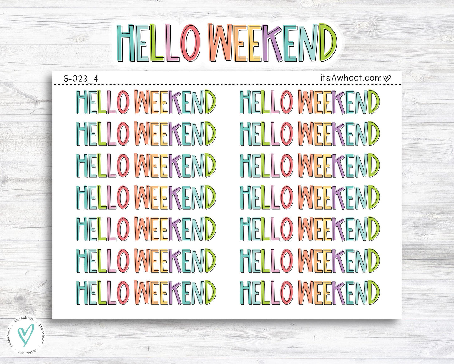 Hello Weekend Script Planner Stickers (G023_4)