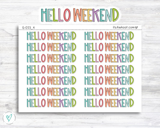 Hello Weekend Script Planner Stickers (G023_4)