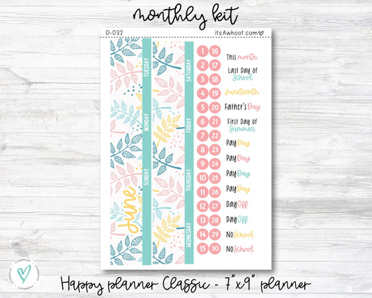 MONTHLY Kit Planner Stickers - JUNE "Birthday Month" - Happy Planner CLASSIC (D011)
