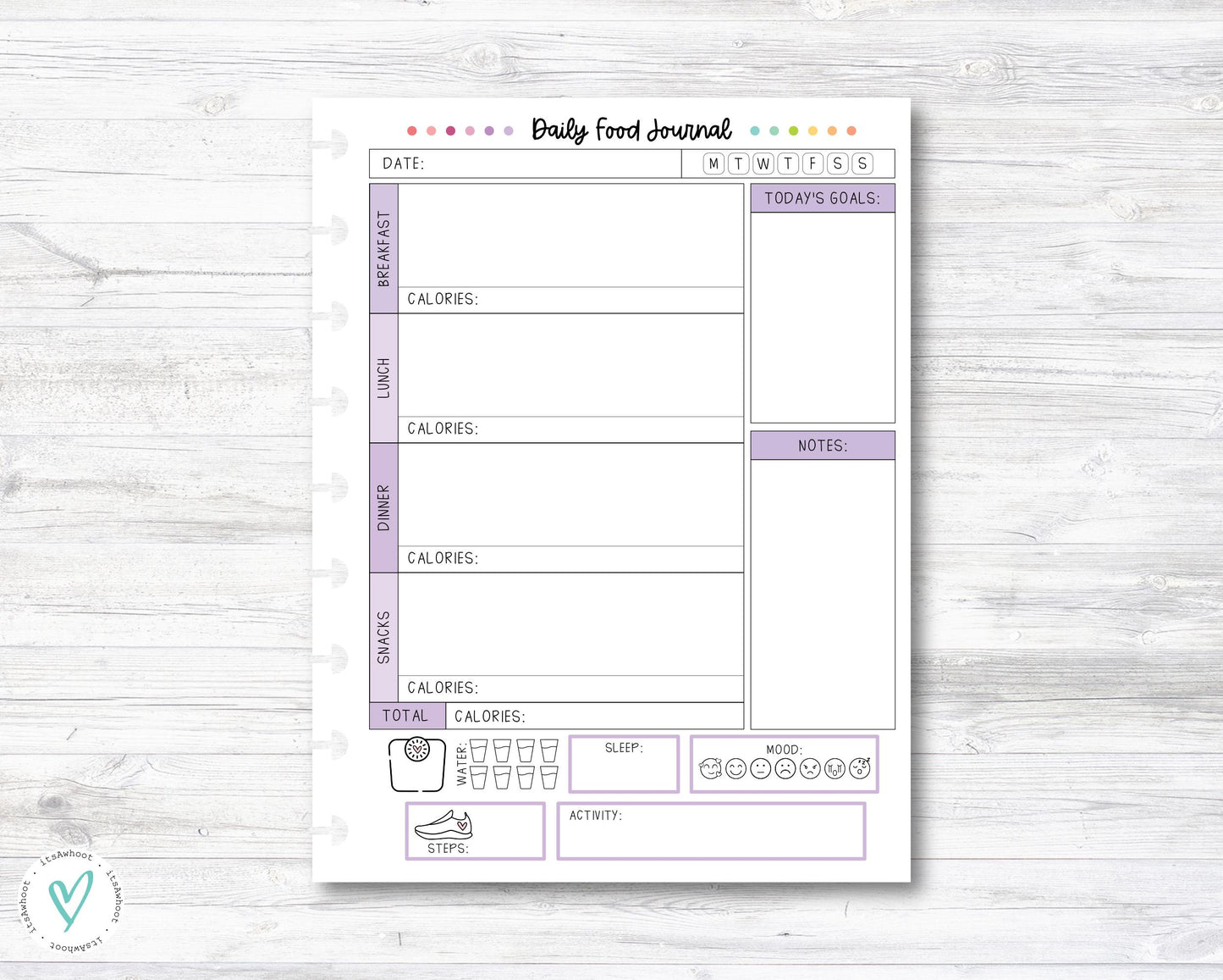 Weekly Meal Plan with Points Happy Planner Insert - Classic Size (M016)