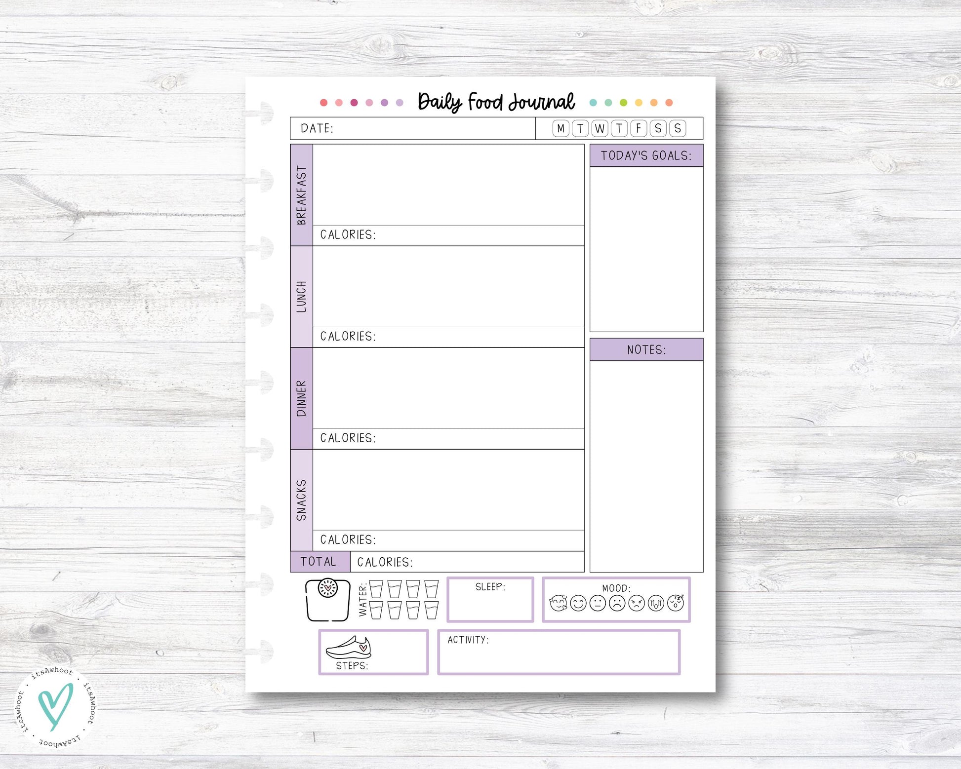 Weekly Meal Plan with Points Happy Planner Insert - Classic Size (M016)