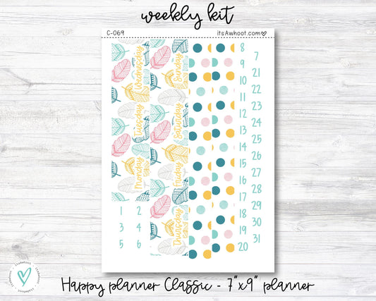 WEEKLY Kit Planner Stickers - "Birthday Month" - Happy Planner CLASSIC / 7"x9" - Vertical (C069)