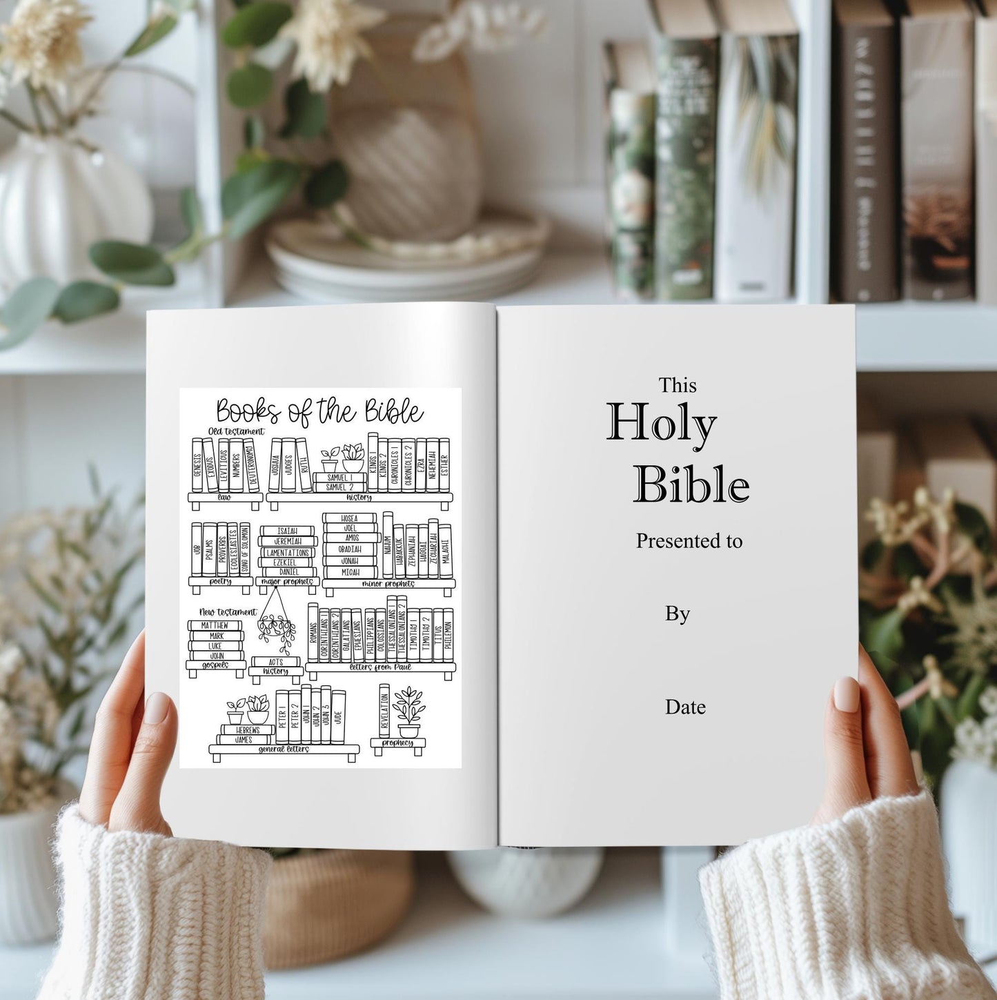 Books of the Bible BOOK SHELF tracker Dashboard Sticker - Sorted by GENRE (F007_5)