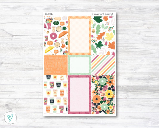 WEEKLY Kit Planner Stickers - "Pumpkin Spice" - Happy Planner CLASSIC - Vertical (C006)