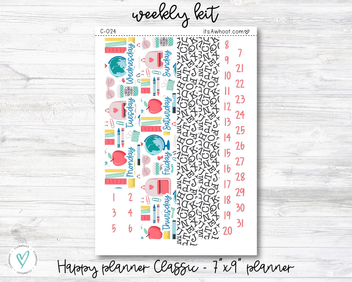 WEEKLY Kit Planner Stickers - Feelin' Cozy - Happy Planner CLASSIC - Vertical/7x9" Planner (C026)