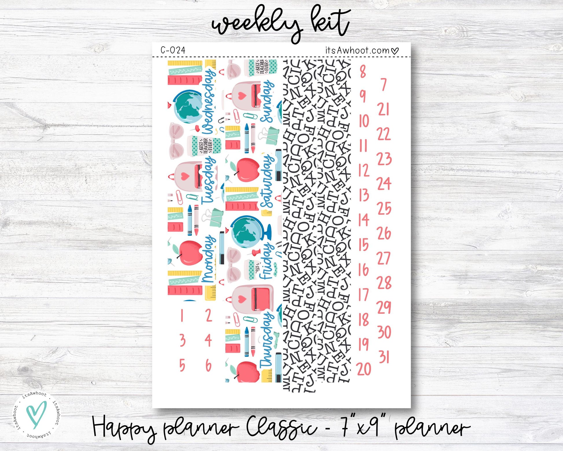 WEEKLY Kit Planner Stickers - Feelin' Cozy - Happy Planner CLASSIC - Vertical/7x9" Planner (C026)