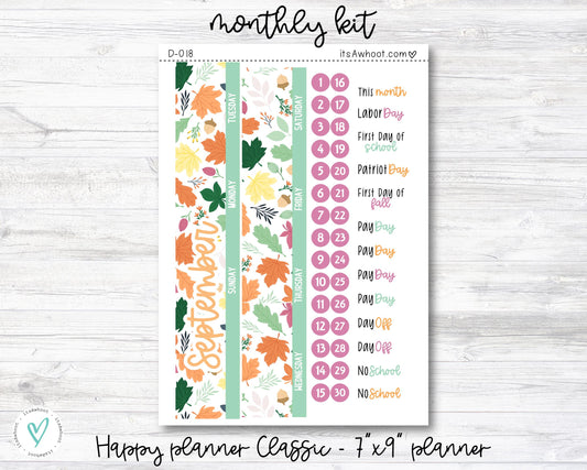 MONTHLY Kit Planner Stickers - OCTOBER "Boo" - Happy Planner CLASSIC (D018)