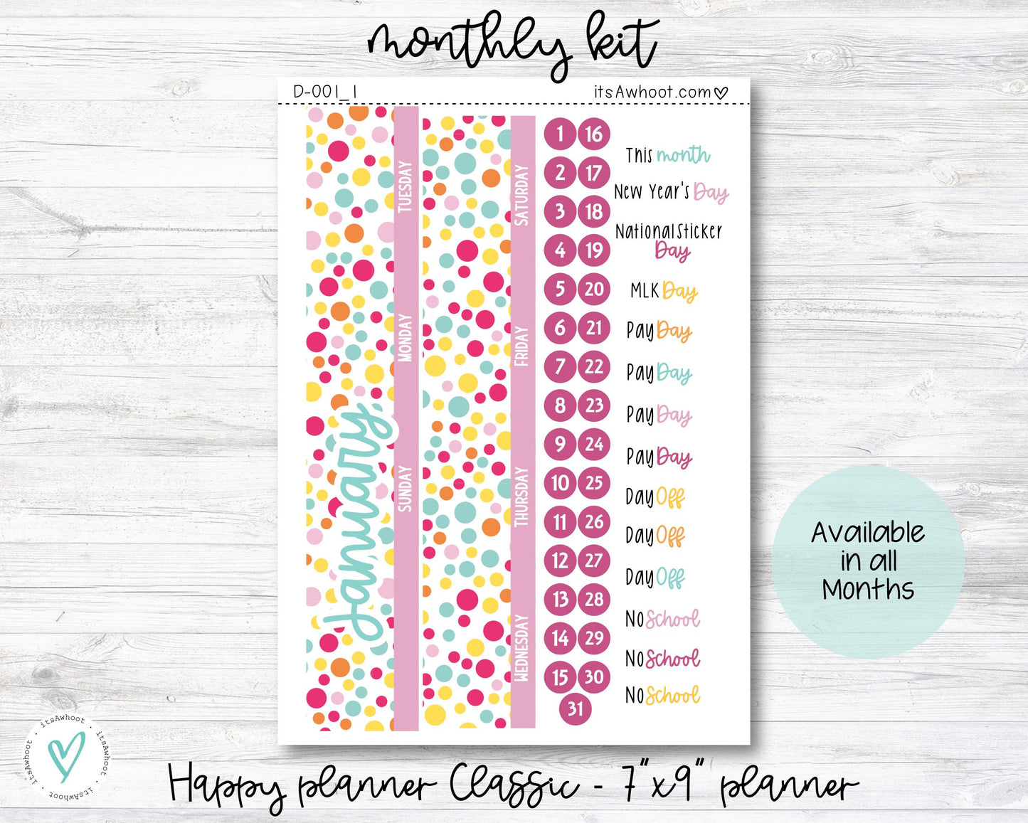 WEEKLY Kit Planner Stickers - Spring Fever - Happy Planner CLASSIC - Vertical/7x9" Planner (C027)