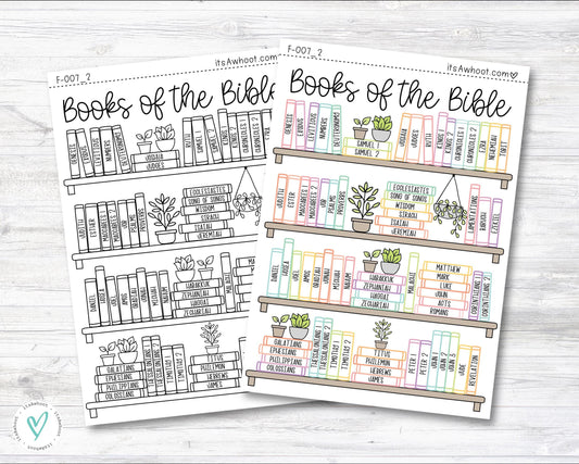 Books of the CATHOLIC Bible BOOK SHELF tracker Dashboard Sticker - Catholic Version (F007_2)